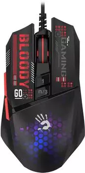 Мышь проводная A4Tech Bloody W60 Max Mini, 12000dpi, оптическая светодиодная, USB, черный (W60 MAX MINI)