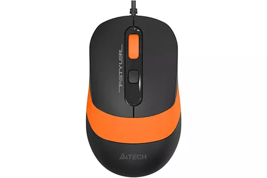 Мышь проводная A4Tech Fstyler FM10S, 1600dpi, оптическая светодиодная, USB, черный/оранжевый (FM10S USB ORANGE)