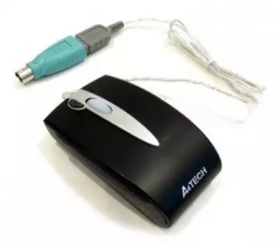 Мышь проводная A4Tech MOP-59D 2X Mini Optical USB+PS/2 Black
