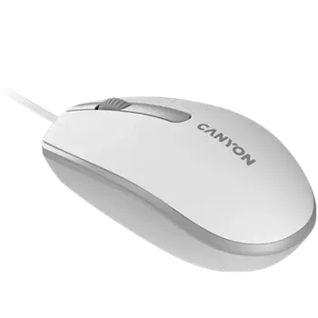 Мышь проводная Canyon M-10, 1000dpi, оптическая светодиодная, USB, серый (CNE-CMS10WG)