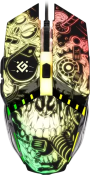 Мышь проводная Defender AddOn GM-702L , 12800dpi, оптическая светодиодная, USB, черный (52702)