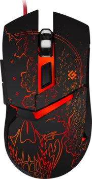 Мышь проводная Defender Alfa GM-703L, 3200dpi, оптическая светодиодная, USB, черный (52703)