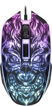 Мышь проводная Defender Chaos GM-033, 2400dpi, оптическая светодиодная, USB, черный (52033)