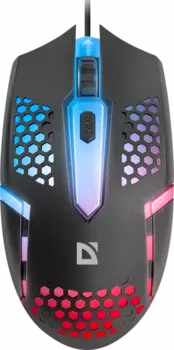 Мышь проводная Defender Datum MM-010, 1500dpi, оптическая светодиодная, USB, черный (52010)