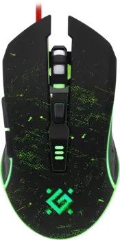 Мышь проводная Defender Draglen GM-907 , 7200dpi, оптическая светодиодная, USB, черный (52907)