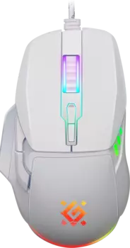 Мышь проводная Defender Rock GM-552, 7200dpi, оптическая светодиодная, USB, белый (52553)