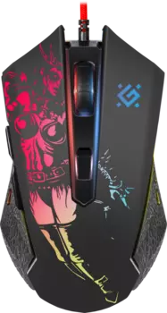 Мышь проводная Defender Sin'Sister GM-933, 7200dpi, оптическая светодиодная, USB, черный (52933)