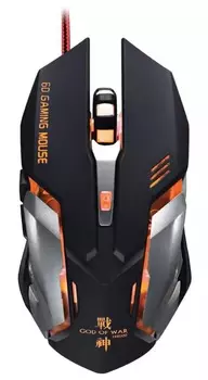 Мышь проводная Hasee 6D, 2000dpi, оптическая светодиодная, USB, черный/серый (04XHA6D)