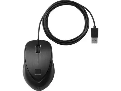 Мышь проводная HP Fingerprint Mouse, оптическая светодиодная, USB, черный (4TS44AA)