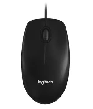 Мышь проводная Logitech M100R, 1000dpi, оптическая светодиодная, USB, черный (910-005006)