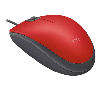 Мышь проводная Logitech M110 Silent, 1000dpi, оптическая светодиодная, USB, красный (910-005489/910-005501)