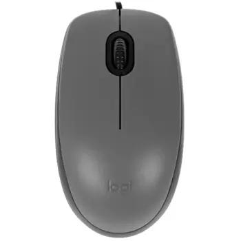 Мышь проводная Logitech M111 , 1000dpi, оптическая светодиодная, USB, серый (910-005503)