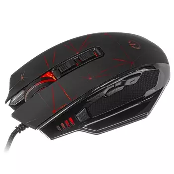 Мышь проводная Perfeo OBJECT, 6400dpi, оптическая светодиодная, USB, черный (PF_B4890)