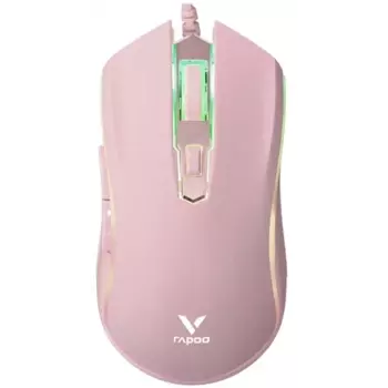 Мышь проводная Rapoo V25S , 6200dpi, оптическая светодиодная, USB, розовый (V25S-PINK)