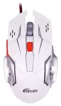 Мышь проводная Ritmix ROM-355, 2400dpi, оптическая светодиодная, USB, белый