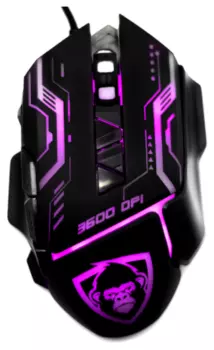 Мышь проводная Ritmix ROM-363, 3200dpi, оптическая лазерная, USB, черный