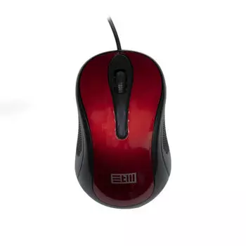 Мышь проводная STM 104CR, 1200dpi, оптическая светодиодная, USB, черный/красный (STM 104CR)