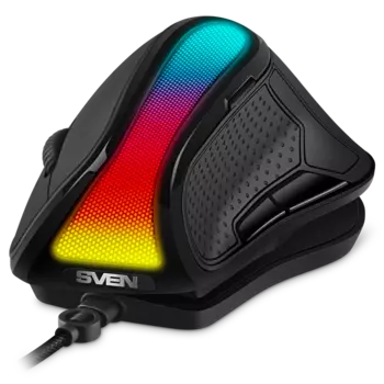 Мышь проводная Sven RX-G890, 10000dpi, оптическая светодиодная, USB, черный (SV-021085)