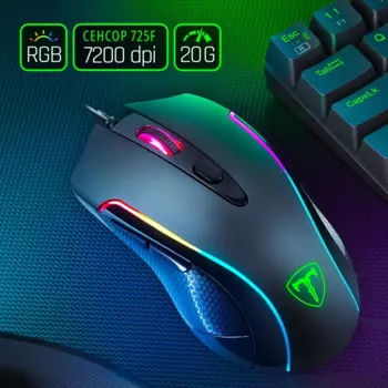 Мышь проводная T-Line Lynx , 7200dpi, оптическая светодиодная, USB, черный (72371)