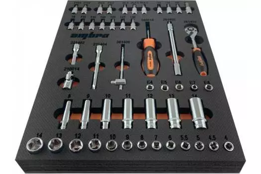 Набор бит и головок OMBRA OMT50STE, предметов в наборе: 50шт., с трещоткой 1/4" DR и аксессуарами, ложемент (56137)