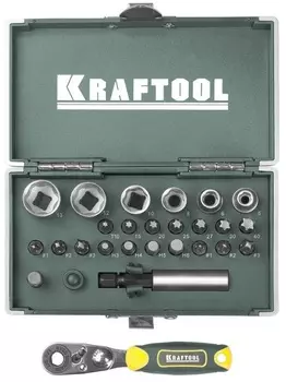 Набор бит в боксе с мини-трещоткой Kraftool X-Drive, 26шт. (26065-H26)