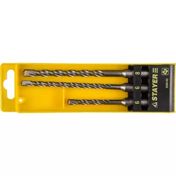 Набор буров SDS plus, 6 x 110, 6 x 160, 8 x 160, 3шт. STAYER Professional (2930-H3)
