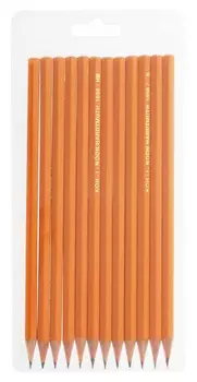 Набор чернографитных карандашей 2B-2H, шестигранная форма, 12 шт., желтый, KOH-I-NOOR 1696 (1696012043TE)