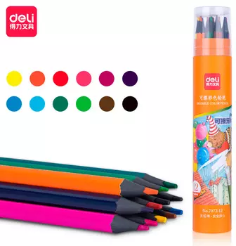 Набор цветных карандашей Deli 7073-12, шестигранные, 12 шт., заточенные