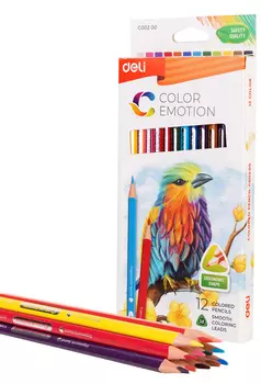 Набор цветных карандашей Deli Color Emotion, трехгранные, 12шт., заточенные (EC00200/A)