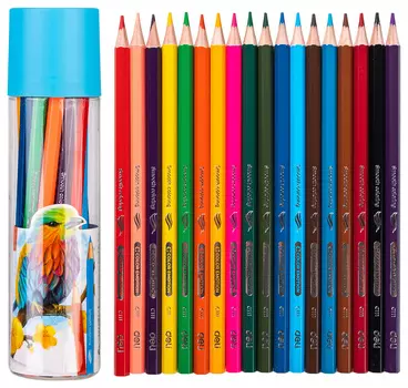 Набор цветных карандашей Deli, шестигранные, 18шт., заточенные (EC111-18)