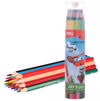Набор цветных карандашей Deli Super Wings, шестигранные, 18 шт., заточенные (EC00817)