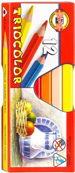 Набор цветных карандашей KOH-I-NOOR Triocolor 3152, трехгранные, 12шт., заточенные (3152012001KS)