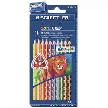 Набор цветных карандашей STAEDTLER Noris Club, трехгранные, 10шт., заточенные (128 NC10)