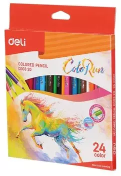 Набор цветных карандашей Deli ColoRun, трехгранные, 24 шт. (EC00120)