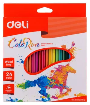 Набор цветных карандашей Deli ColoRun, трехгранные, 24 шт. (EC00320)
