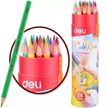 Набор цветных карандашей, трехгранные, 24шт., Deli ColoRun (EC00328)