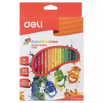 Набор цветных карандашей Deli Color Emotion, трехгранные, 36 шт. (EC00230)