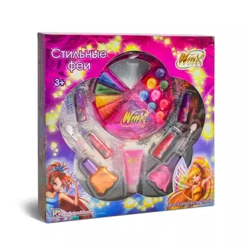 Набор детской косметики Winx "Стильные феи", блеск, лак, помада, гель, кисточки, зеркало (WNX1507-021)