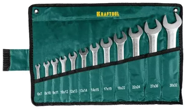 Набор гаечных ключей KRAFTOOL 27033-H12 , предметов в наборе: 12шт., сумка (27033-H12)