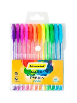 Набор гелевых ручек Silwerhof 026180-12, 12шт., пластик, колпачок, пакет (1180305)
