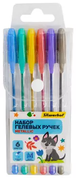 Набор гелевых ручек Silwerhof Веселые друзья 4630143106329, ассорти, 6шт., пластик, колпачок, блистер (1548238)