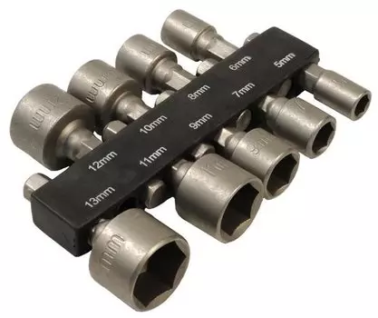 Набор головок FIT 57915 , предметов в наборе: 9шт., 1/4", пластиковый держатель (57915)