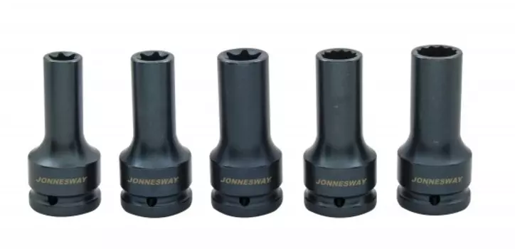 Набор головок торцевых Jonnesway AN040264, предметов в наборе: 5 шт., 3/4"DR E18 / E20 / E24 / 17 мм/19 мм 12-гр. Для болтов ГБЦ MAN (49636)