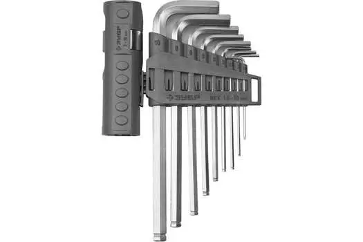 Набор имбусовых (шестигранных) ключей, предметов в наборе: 9шт., Cr-Mo, блистер, ЗУБР Эксперт (2745-31-2_z01)