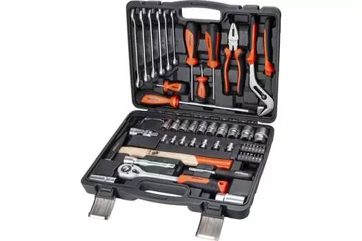 Набор инструментов AV Steel, предметов в наборе: 56шт., 1/4", 1/2", профессиональный, пластиковый кейс (AV-011056)