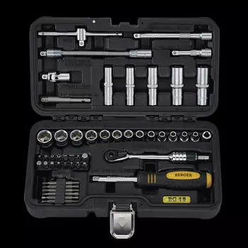 Набор инструментов Berger BG BG049-14, предметов в наборе: 49шт., пластиковый кейс