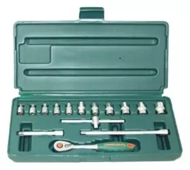 Набор инструментов Jonnesway S04H2715S, предметов в наборе: 15 шт., жесткий кейс (47482)