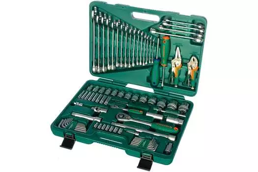 Набор инструментов Jonnesway S04H52478S, предметов в наборе: 78 шт., универсальный 1/4", 1/2"DR, жесткий кейс (48508)