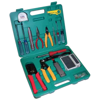 Набор инструментов Lanmaster LAN-NT-TK/INST, предметов в наборе: 16 шт., для инсталлятора СКС, пластиковый кейс