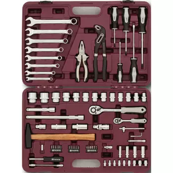 Набор инструментов Thorvik UTS0077, предметов в наборе: 77 шт., пластиковый кейс (052802)